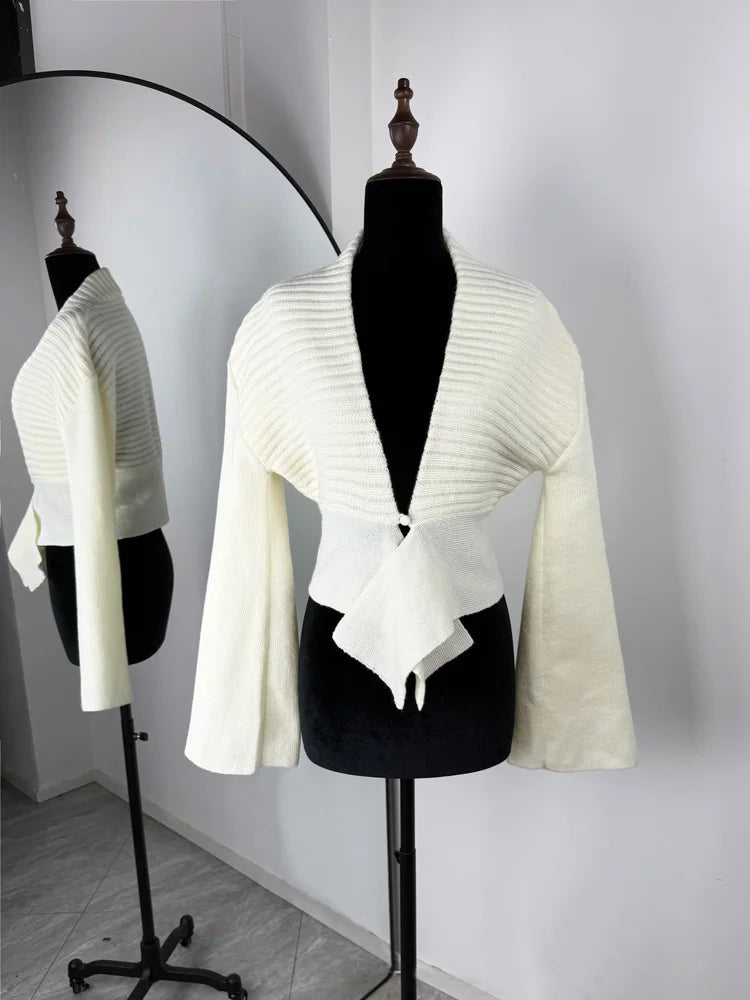 Tossy White Vintage Knit Sweater Cardigan For Women Hollow Out Loose Elegant Autumn 2025 Cover up Knitwear Female Cardigan Top