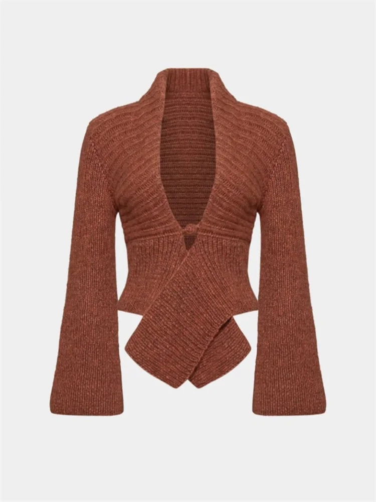 Tossy White Vintage Knit Sweater Cardigan For Women Hollow Out Loose Elegant Autumn 2025 Cover up Knitwear Female Cardigan Top