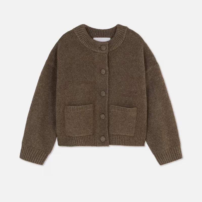 Casual Solid Knitted Sweaters Women Full Sleeve O-neck Loose Single Breasted Sweater Open Stitch Female 2025 Autumn Lady Outwear